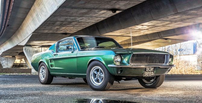 Green, muscle car, ford mustang, classic wallpaper