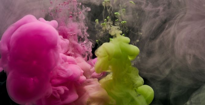 Ink dipping, clouds, colorful, underwater, close up wallpaper