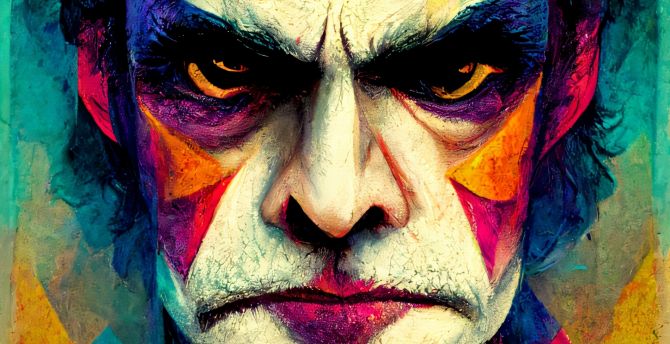 Angry man, joker's face, fan art wallpaper
