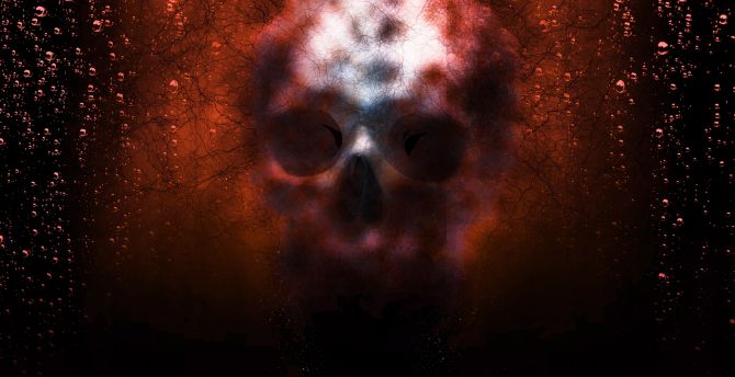 Skull, blur, creepy, fantasy, digital art wallpaper