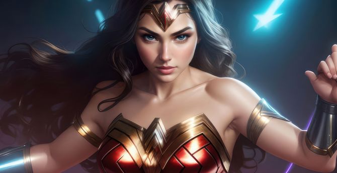 Wonder Woman a mythical superhero, blue eyes wallpaper