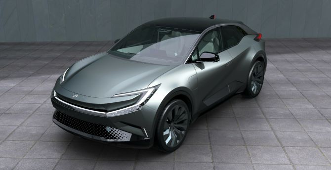 Toyota BZ, electric sedan, grey car, 2023 wallpaper