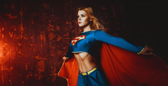 Supergirl, girl model, pretty, cosplay, 2018 wallpaper