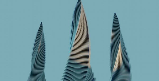 3 towers, modern buildings, architecture wallpaper