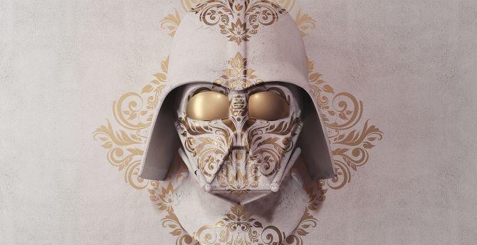 White art, Darth Vader, Star Wars wallpaper