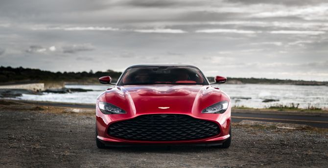Red car, Aston Martin DBS GT Agato, front-view wallpaper
