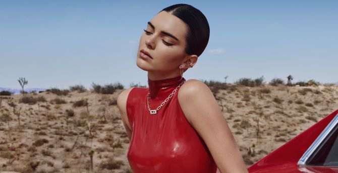 2023, in red Kendall Jenner, super model wallpaper
