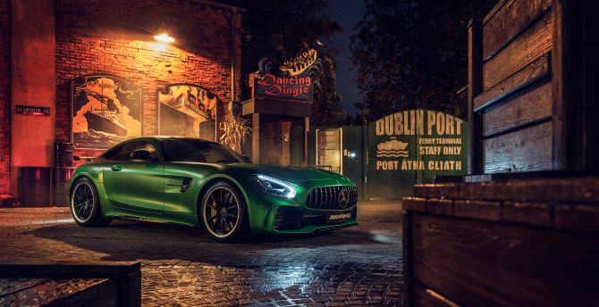 Mercedes-AMG GT R, green, luxury car wallpaper