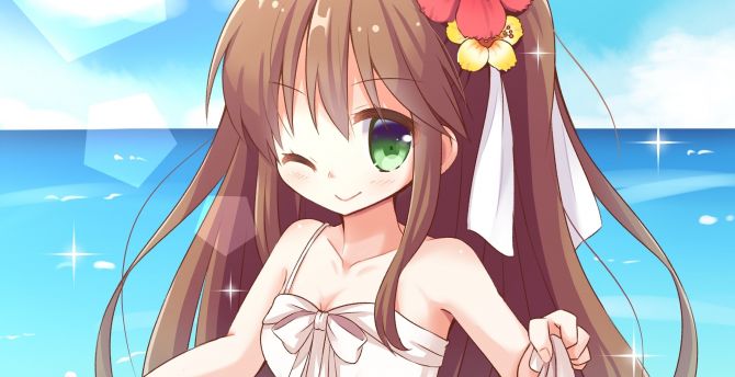 anime key visual of a female maid girl winking, | Stable Diffusion | OpenArt