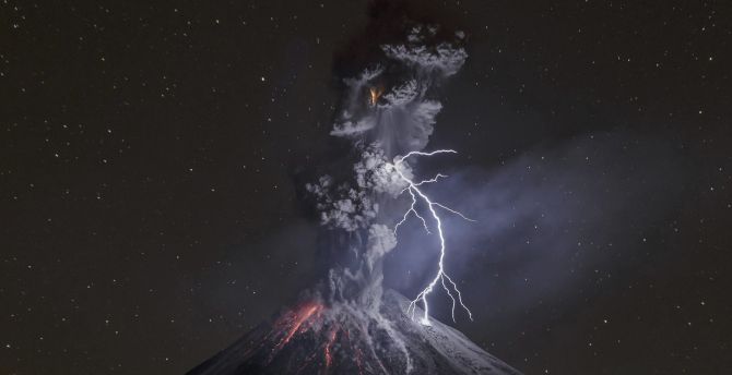 Mount Agung, Volcano, eruption, smoke wallpaper