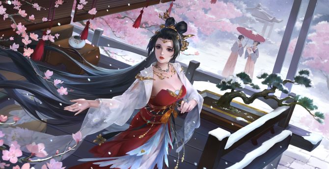 Blossom, beautiful queen, LOL game art wallpaper