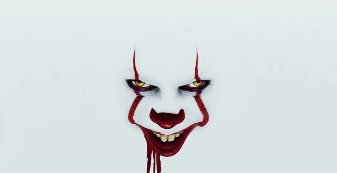 IT chapter two, clown, smile, minimal, poster, 2019 wallpaper