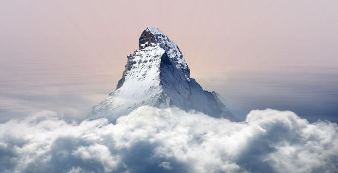 Mountains, Matterhorn, clouds, sky, cliff wallpaper