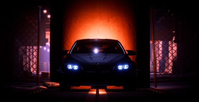 Bmw, headlight, need for speed, video game wallpaper