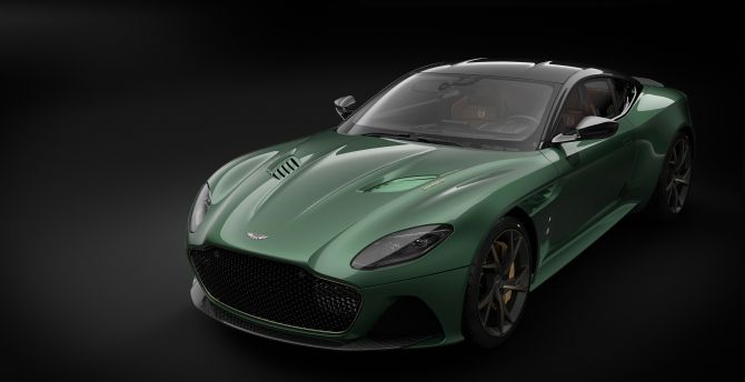 Green, Aston Martin DBS, portrait wallpaper