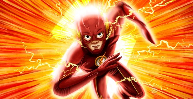 Flash, run flash run, fan art, dc comics wallpaper