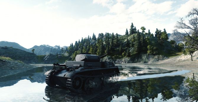 World of tanks, lake, video game wallpaper