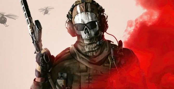 2024 game, Call of Duty: Modern Warfare III, skull design mask wallpaper