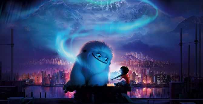 Abominable, yeti and boy, animation movie wallpaper