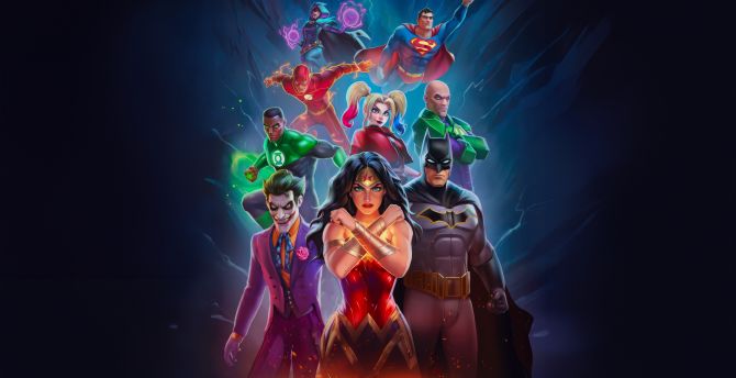 DC heroes and villains, Justice league, animated show wallpaper