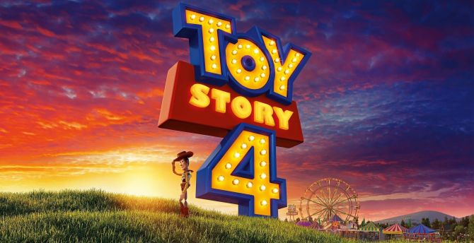 Toy story 4, 2019 movie, typography, poster wallpaper