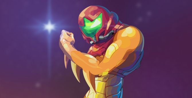 Metroid Fusion, soldier, armored, Video game, fantasy wallpaper