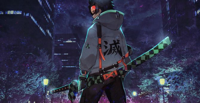 Ninja đô thị, anime, hình nền nghệ thuật