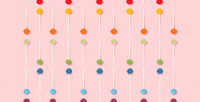 Colorful, candies, lollipops, minimal wallpaper