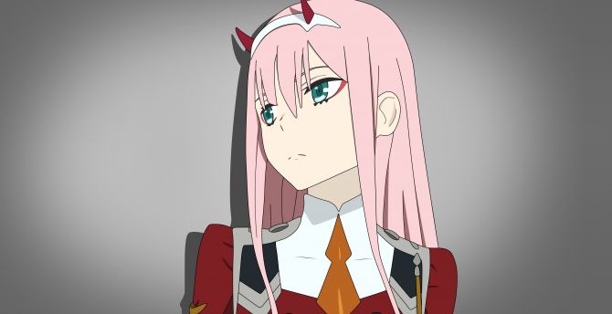 Curious, cute, zero two, looking away, Darling in the franxx wallpaper