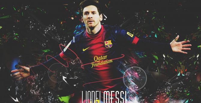Footballer, Lionel Messi, fan art wallpaper