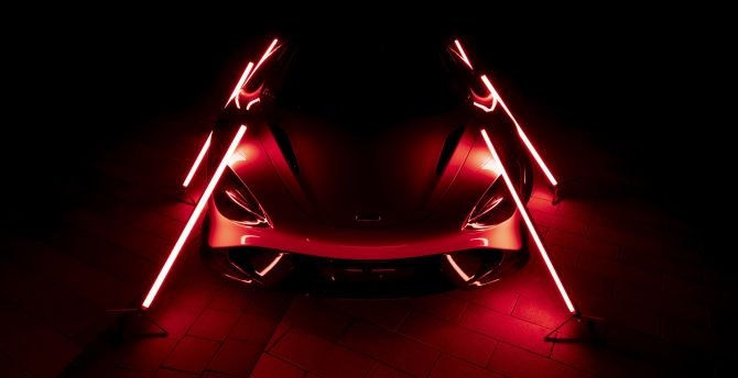 2021 McLaren 765LT, dark, red-glow, car wallpaper