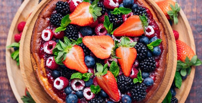 Fruits, cake, food wallpaper