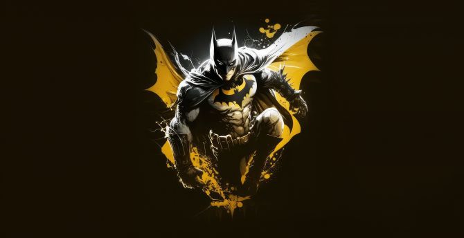 Batman, Vigilante yellow-black, suphero wallpaper