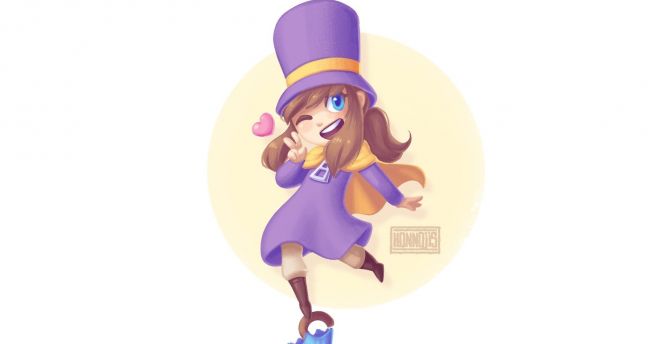 Hat girl, video game, A Hat in Time, minimal wallpaper