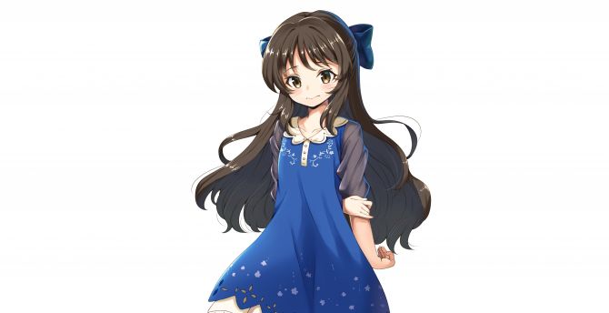 Cute, blue dress, anime girl, Arisu Tachibana wallpaper
