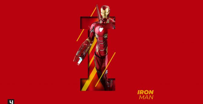 Iron man, artwork, minimal wallpaper