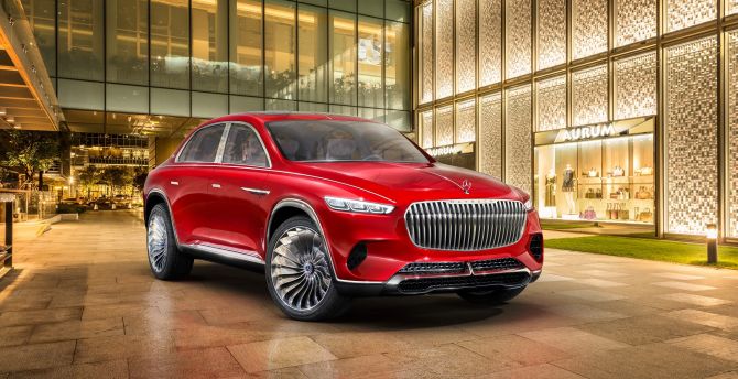 2018 Vision Mercedes-Maybach Ultimate Luxury, concept car, red wallpaper