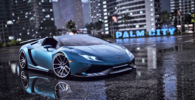 Lamborghini car, Need For Speed Heat, video game, 2019 wallpaper