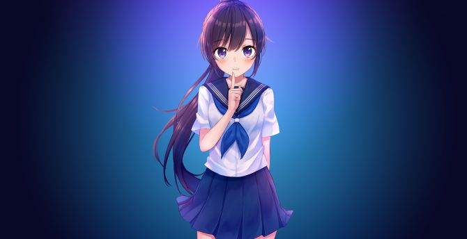 Desktop Wallpaper School Dress Original Anime Girl Cute Hd