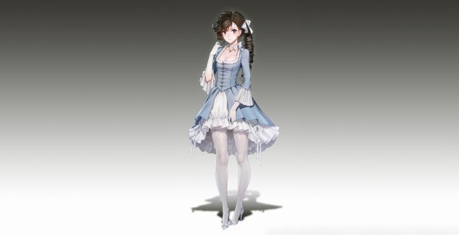 Maid, anime girl, beautiful, minimal, original wallpaper