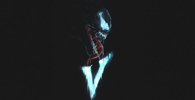 Venom, villain, minimal, artwork wallpaper