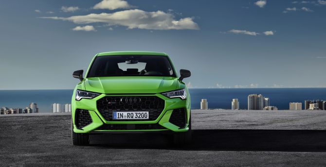 Front-view, Green Audi Q3, 2019 wallpaper