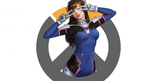 D.VA, overwatch, online game, cute girl wallpaper