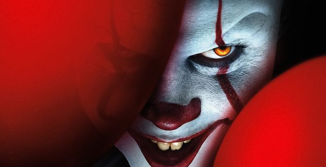 IT Chapter Two, clown, 2019 movie, creepy face wallpaper