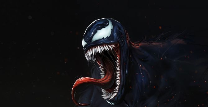Angry venom, dark, artwork wallpaper