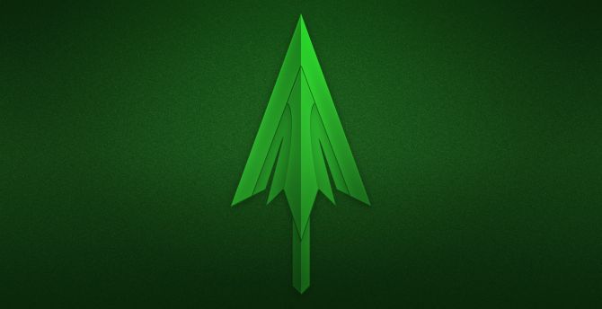 Green arrow, logo, minimal wallpaper