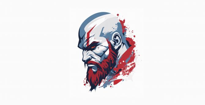 Angry Kratos, minimal wallpaper