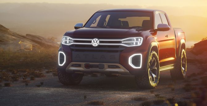 Volkswagen Atlas Tanoak, Pickup truck concept, new york auto wallpaper