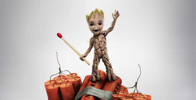 Baby Groot, Guardians of the galaxy Vol 2, movie, china poster wallpaper
