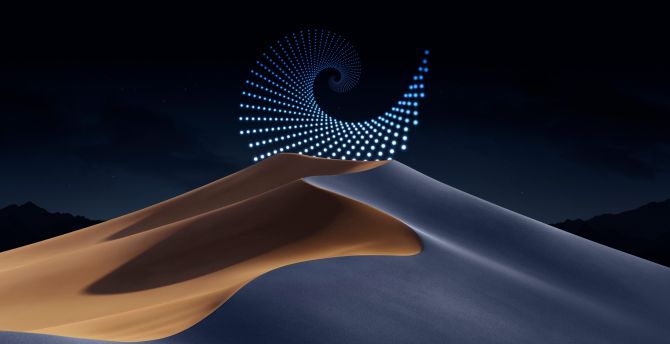 Fibonacci sequence of stars, desert dunes wallpaper